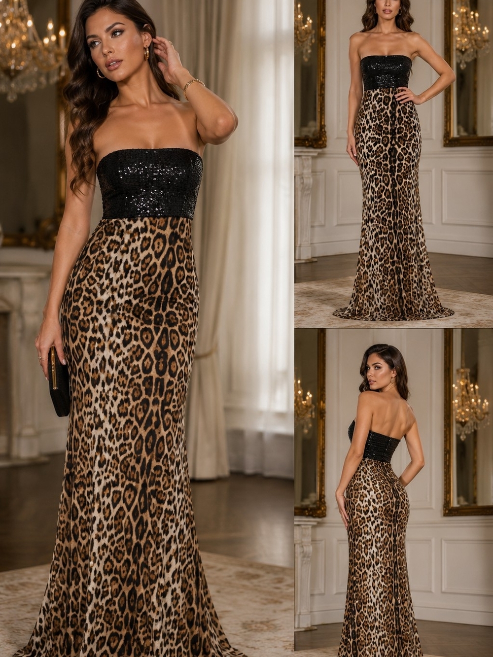 Cinderella Divine Leopard Print Mermaid Skirt | Sz 6 | NWOT